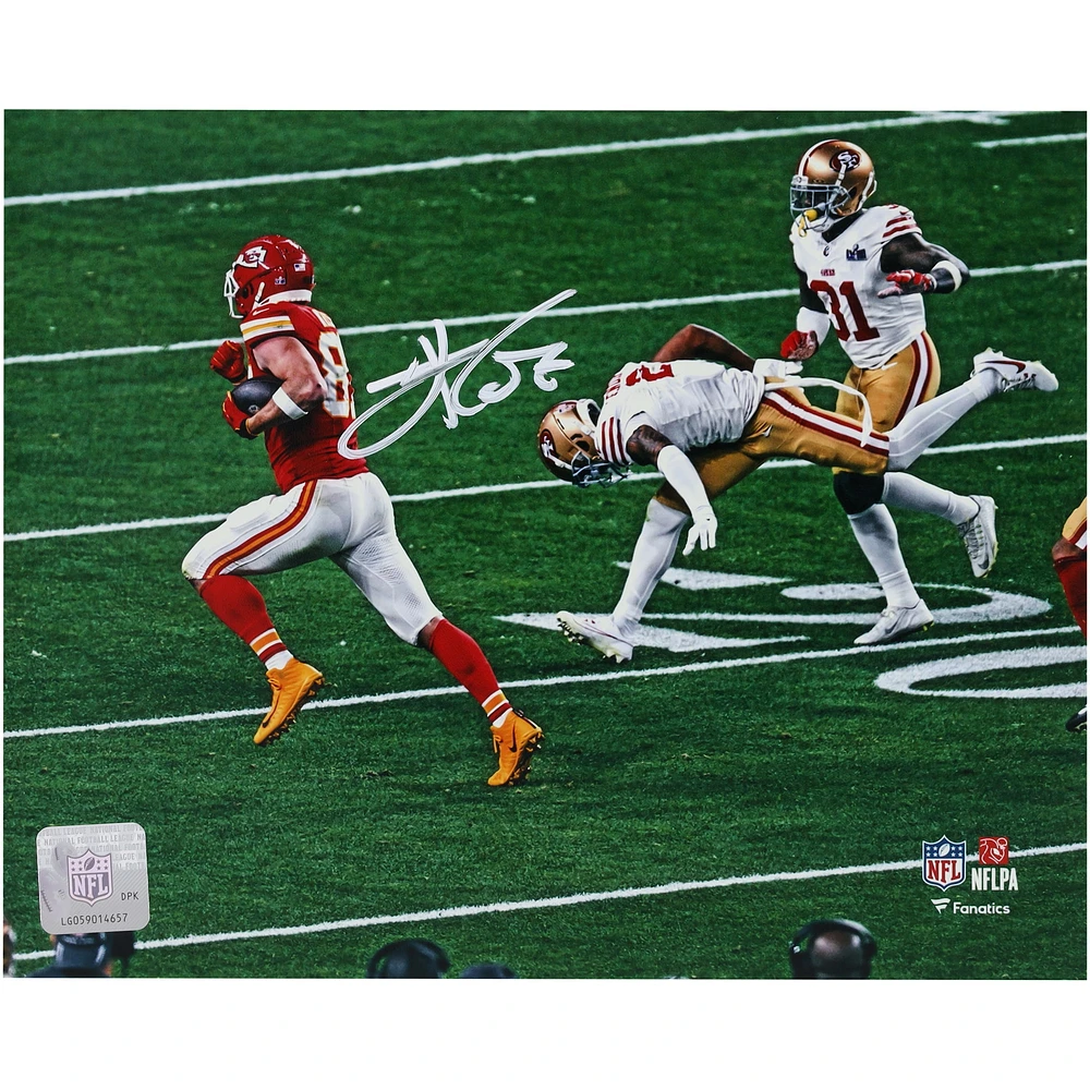 Photographie autographiée de Travis Kelce, champion du Super Bowl LVIII, Kansas City Chiefs, 8" x 10"