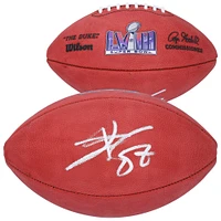 Ballon de football Duke autographié par Travis Kelce, Kansas City Chiefs, pour le Super Bowl LVIII