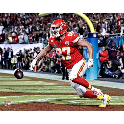 Travis Kelce Kansas City Chiefs Unsigned Super Bowl LIV Touchdown Celebration Photograph