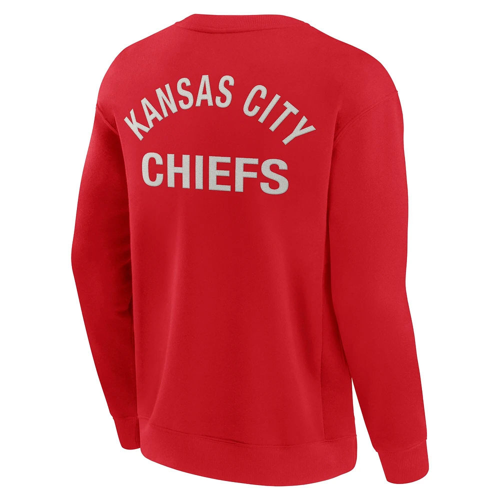 Sweat-shirt unisexe fanatiques rouge Kansas City Chiefs super doux