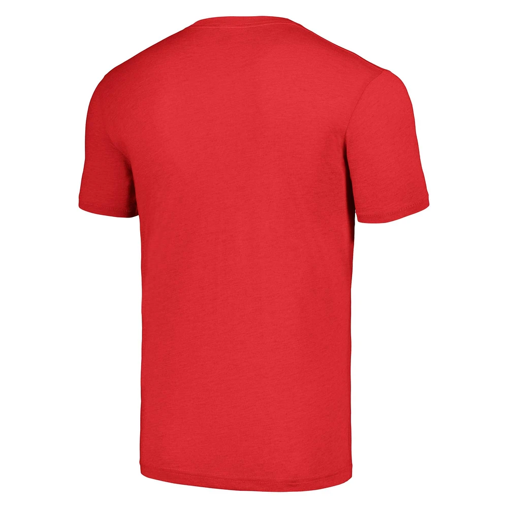 T-shirt unisexe à trois mélanges pour les vacances des Chiefs de Kansas City, hommage rouge