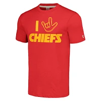 Hommage unisexe aux Chiefs de Kansas City rouges La collection NFL ASL par Love Sign T-shirt triple mélange