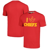 Hommage unisexe aux Chiefs de Kansas City rouges La collection NFL ASL par Love Sign T-shirt triple mélange