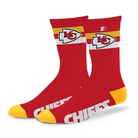 Chaussettes unisexes Starter Kansas City Chiefs Team Color Two-Stripe Crew