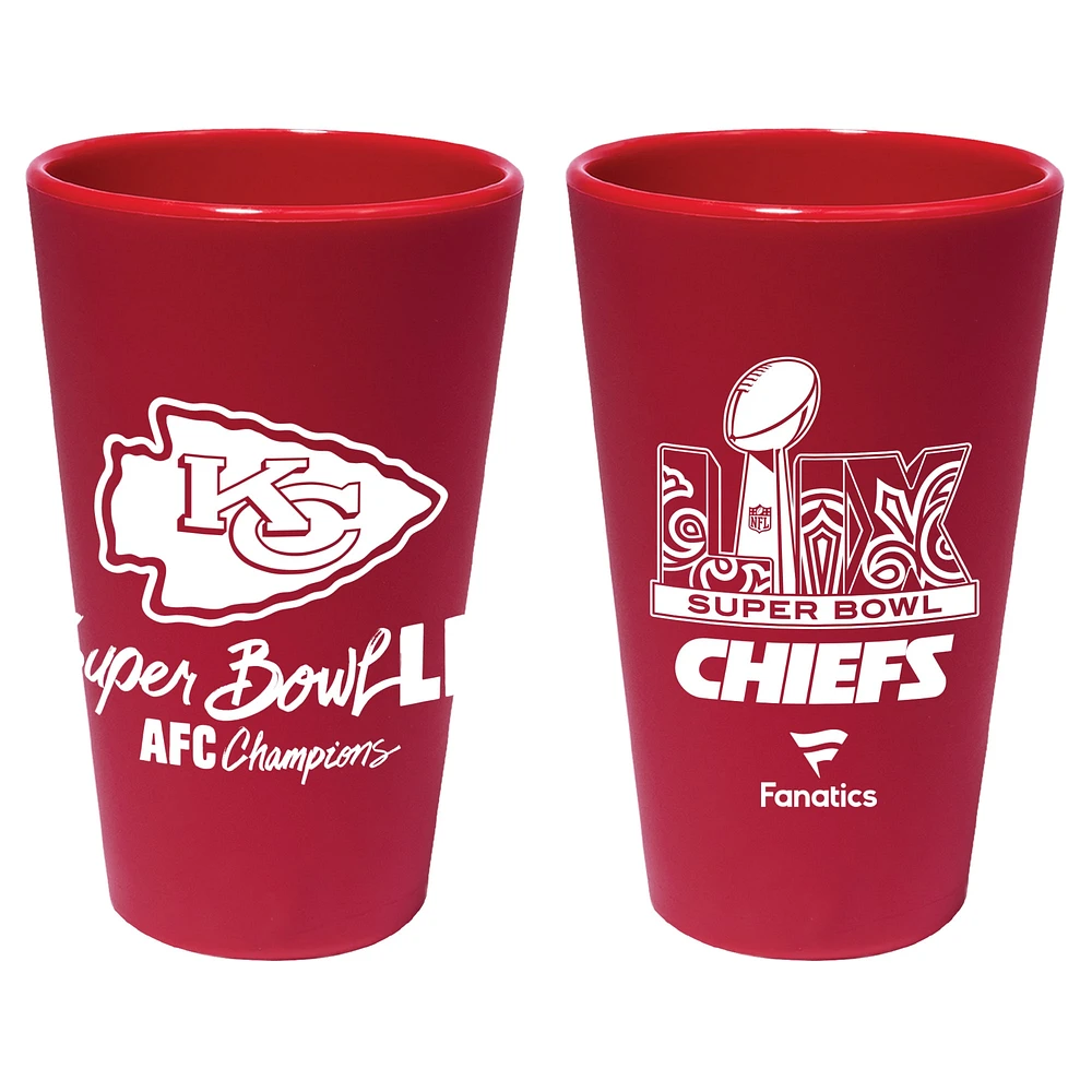 WinCraft Kansas City Chiefs 2024 AFC Champions 16oz. Silicone Pint Glass