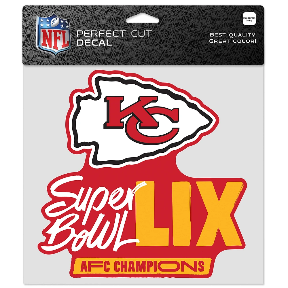 WinCraft Kansas City Chiefs 2024 AFC Champions 8" x 8" Perfect Cut Decal