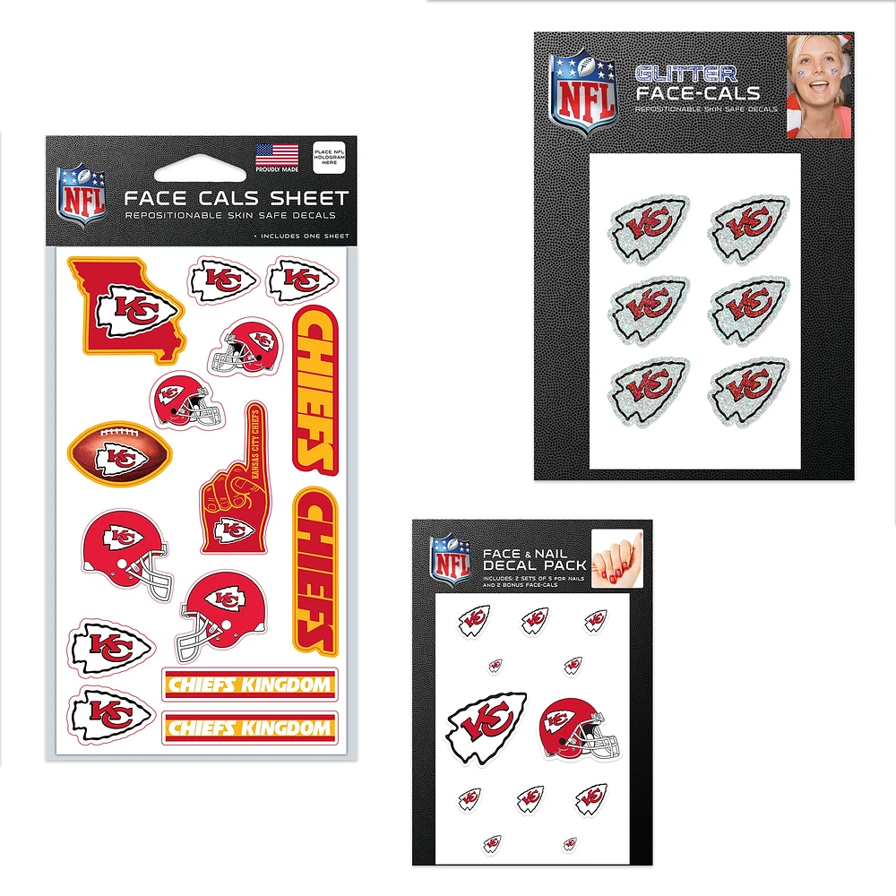 WinCraft Kansas City Chiefs 4" x 7" Waterless Tattoos Set