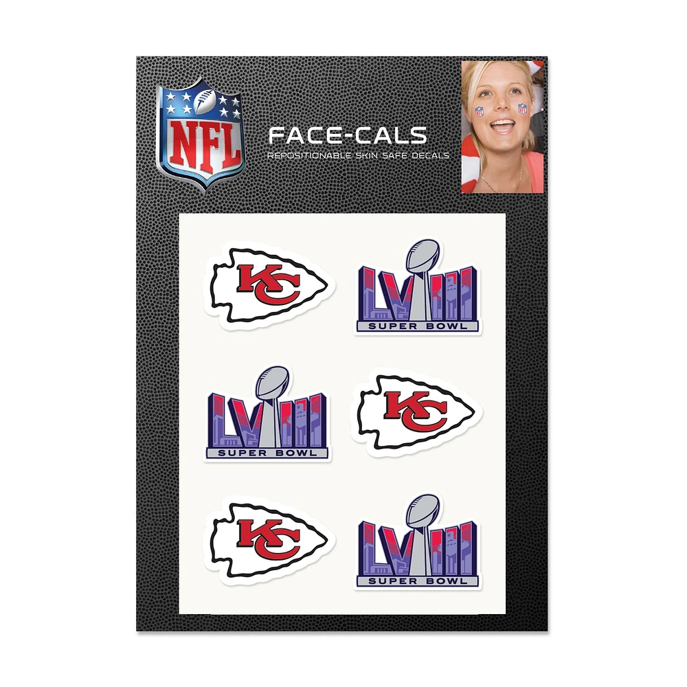 WinCraft Kansas City Chiefs Super Bowl LVIII Six-Piece Face-Cals Set
