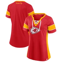 Haut à lacets Athena rouge des Kansas City Chiefs Fanatics pour femmes