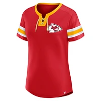T-shirt à lacets rouge pour femme Fanatics Kansas City Chiefs