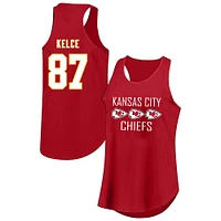 Women's Fanatics Travis Kelce Red Kansas City Chiefs Plus Name & Number Tank Top