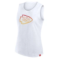 Women's Fanatics  White Kansas City Chiefs Slub Tank Top