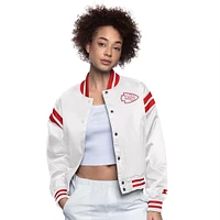 Women's Starter  Cream Kansas City Chiefs Full Count Full-Snap Satin Jacket