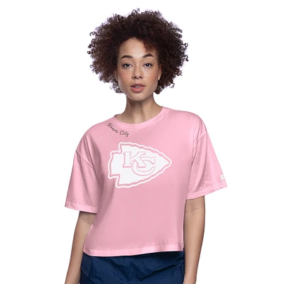 Women's Starter  Pink Kansas City Chiefs Play the Ball Cropped T-Shirt