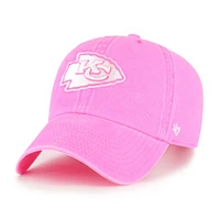 Women's '47 Pink Kansas City Chiefs Bright Side Clean Up Adjustable Hat