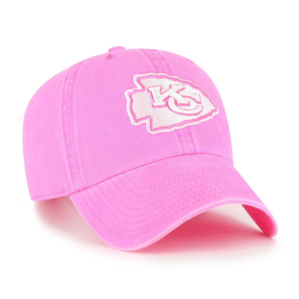 Women's '47 Pink Kansas City Chiefs Bright Side Clean Up Adjustable Hat