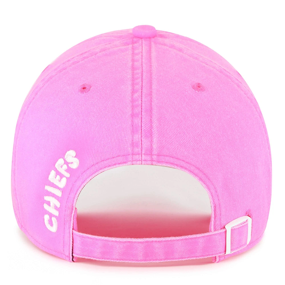 Women's '47 Pink Kansas City Chiefs Bright Side Clean Up Adjustable Hat