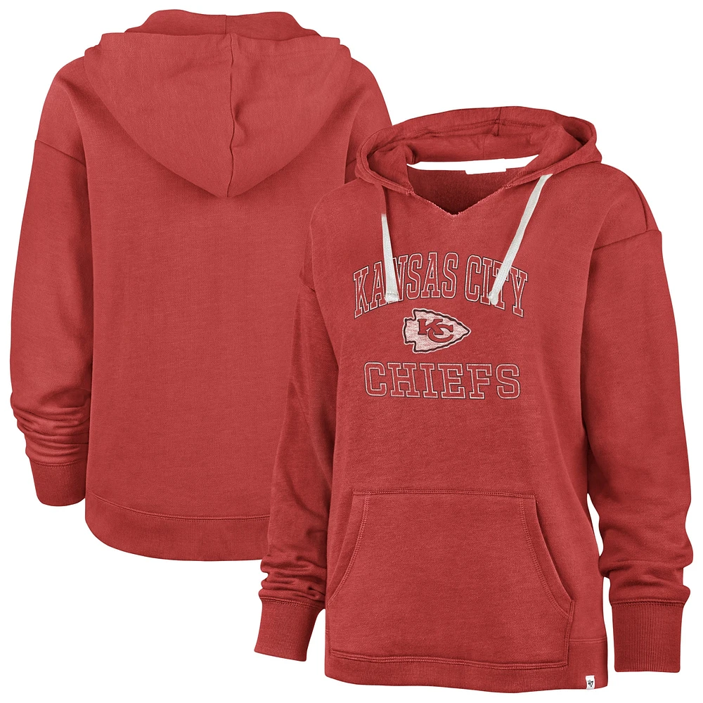 Sweat à capuche Clarity Kennedy pour femme, modèle 47, rouge, Kansas City Chiefs, grande taille