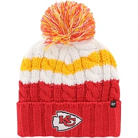 Bonnet en tricot à revers Ashfield '47 blanc pour femmes des Chiefs de Kansas City avec pompon