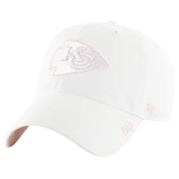 Casquette réglable '47 blanche Kansas City Chiefs Ballpark Cheer Clean Up pour femmes