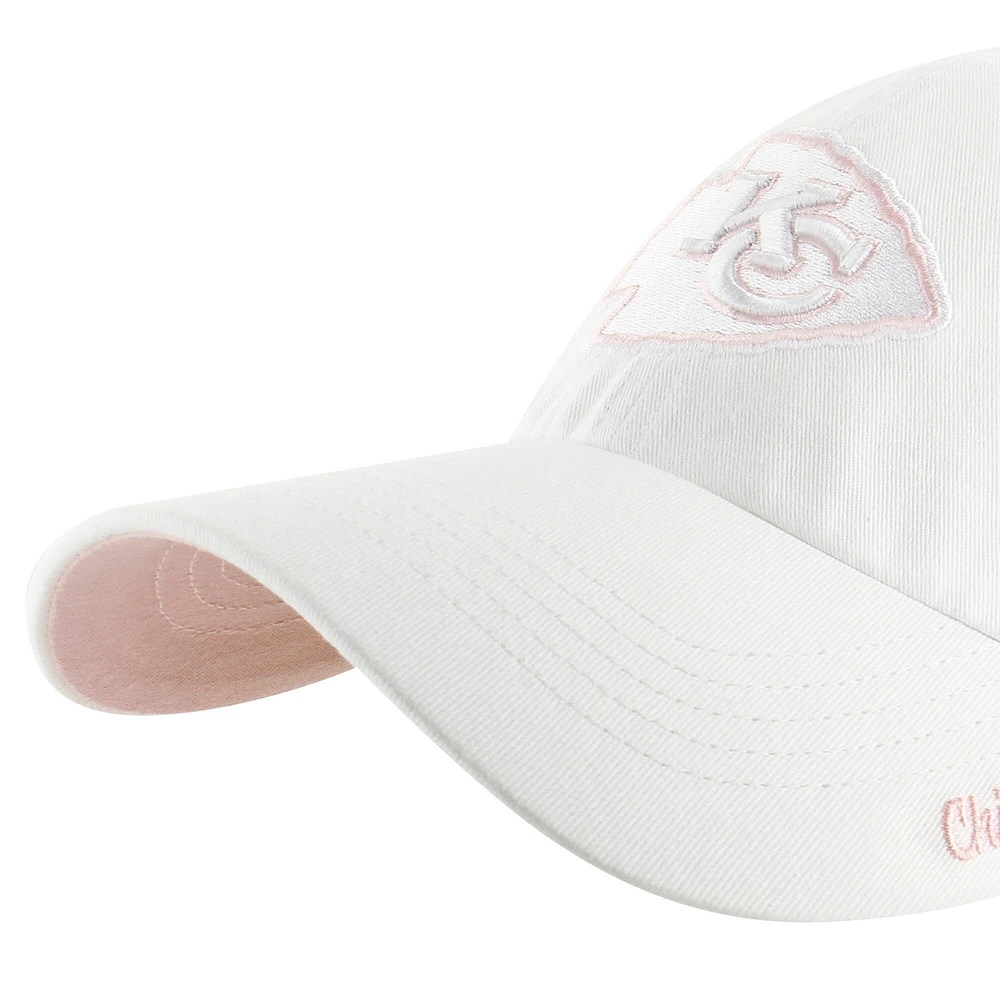 Casquette réglable '47 blanche Kansas City Chiefs Ballpark Cheer Clean Up pour femmes