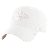 Casquette réglable '47 blanche Kansas City Chiefs Ballpark Cheer Clean Up pour femmes
