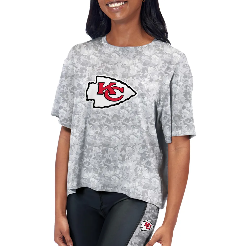 Lids Kansas City Chiefs Certo Women's Cropped Turnout T-Shirt - Gray