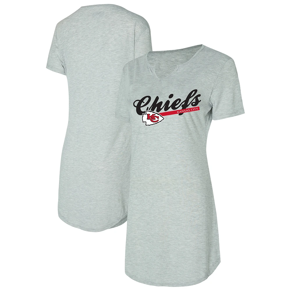 Chemise de nuit en tricot pour femme Concepts Sport Gray Kansas City Chiefs