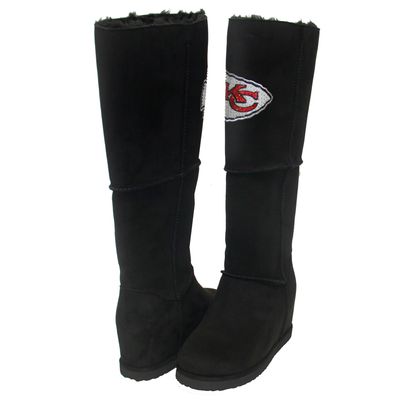 Women's Cuce Black Kansas City Chiefs Suede Knee-High Boots