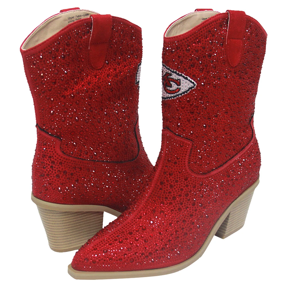 Bottines à cristaux Cuce Red Kansas City Chiefs pour femmes