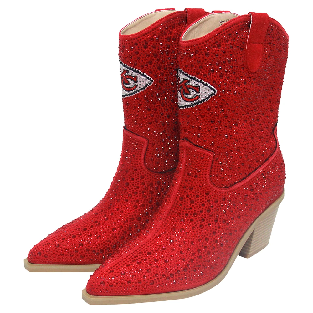 Bottines à cristaux Cuce Red Kansas City Chiefs pour femmes