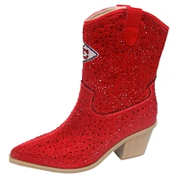 Bottines à cristaux Cuce Red Kansas City Chiefs pour femmes