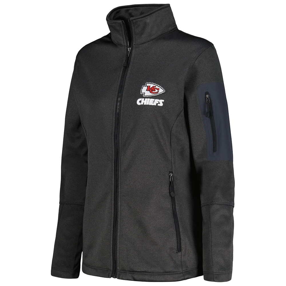 Dunbrooke Heather Black Veste à fermeture éclair complète pour femme Kansas City Chiefs Freestyle Teflon Shield