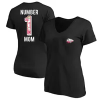 Fanatics Women's Branded Black Pittsburgh Steelers Plus Mother's Day #1 Mom  V-Neck T-shirt