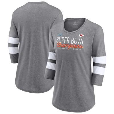 Men's Fanatics Branded Heather Charcoal Kansas City Chiefs Super Bowl LVII Champions Victory Formation Long Sleeve T-Shirt