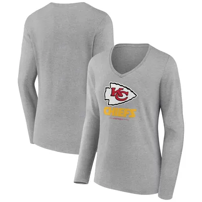 Kansas City Chiefs Fanatics Branded Women's Logo Team Lockup Long Sleeve V-Neck T-Shirt