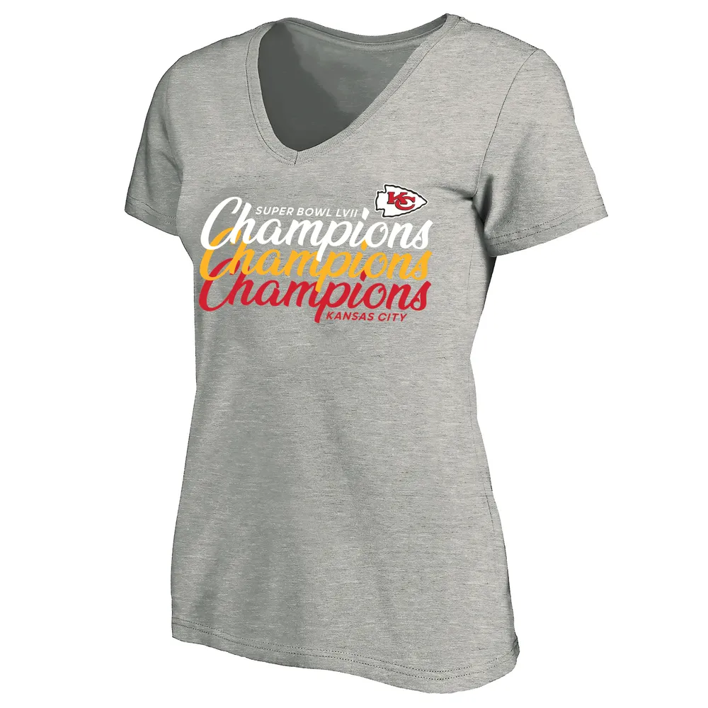 Lids Kansas City Chiefs Fanatics Branded Women's Super Bowl LVII Champions  Plus Win Repeat V-Neck T-Shirt - Heather Gray