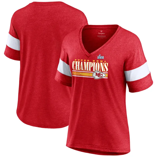 Lids Kansas City Chiefs Fanatics Branded Women's Plus Lace-Up V-Neck T-Shirt  - Heather Charcoal