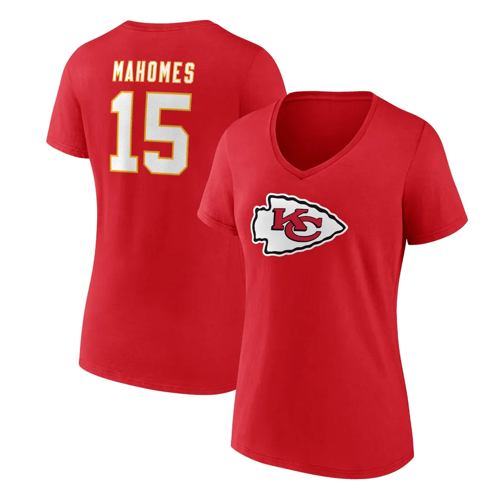 Patrick Mahomes Kansas City Chiefs Player Icon Name & Number T-Shirt – Red