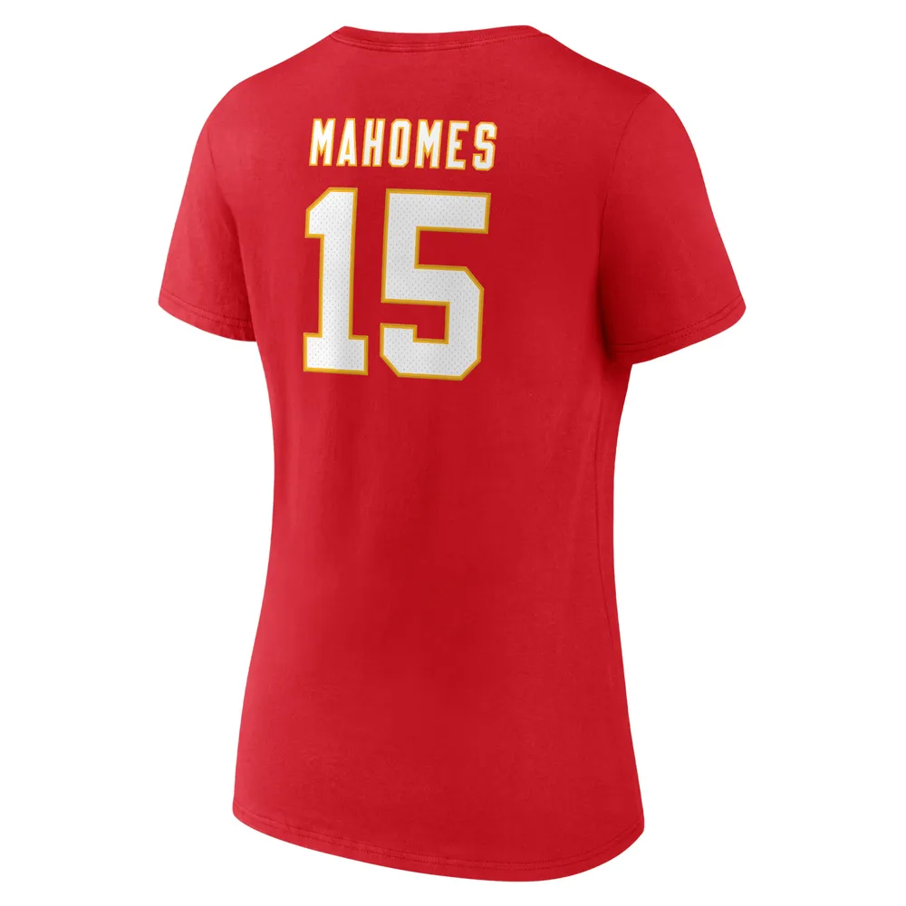 Patrick Mahomes Kansas City Chiefs Player Icon Name & Number T-Shirt – Red