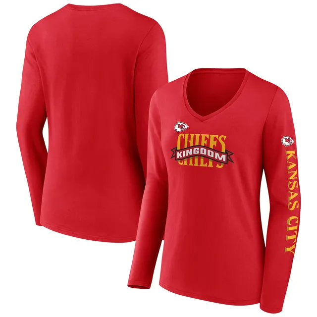 Patrick Mahomes Kansas City Chiefs Womens Red Boyfriend Long Sleeve Player  T Shirt