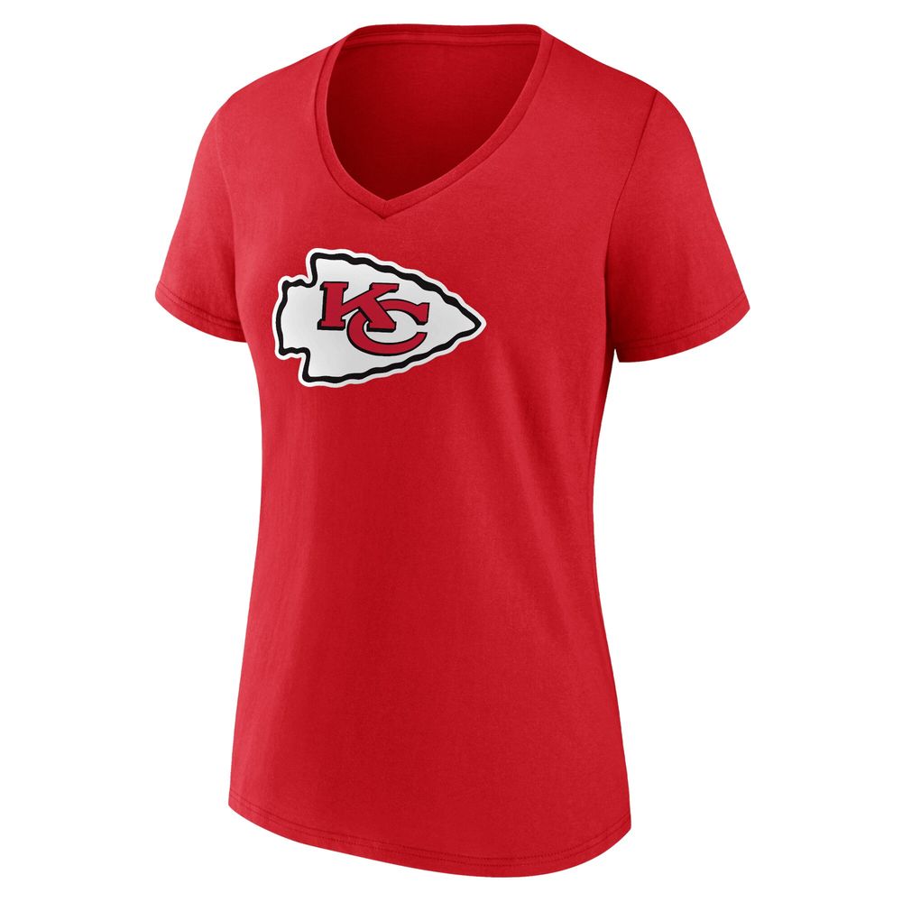 Women's Fanatics Branded Travis Kelce Red Kansas City Chiefs Player Icon  Name & Number V-Neck T-Shirt