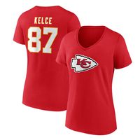 Travis Kelce Kansas City Chiefs Fanatics Branded Women's Player Icon Name &  Number V-Neck T-Shirt - Red