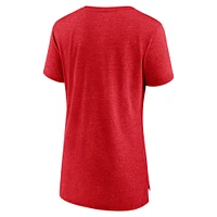 Women's Fanatics Heather Red Kansas City Chiefs Original Play Distressed Tri-Blend T-Shirt