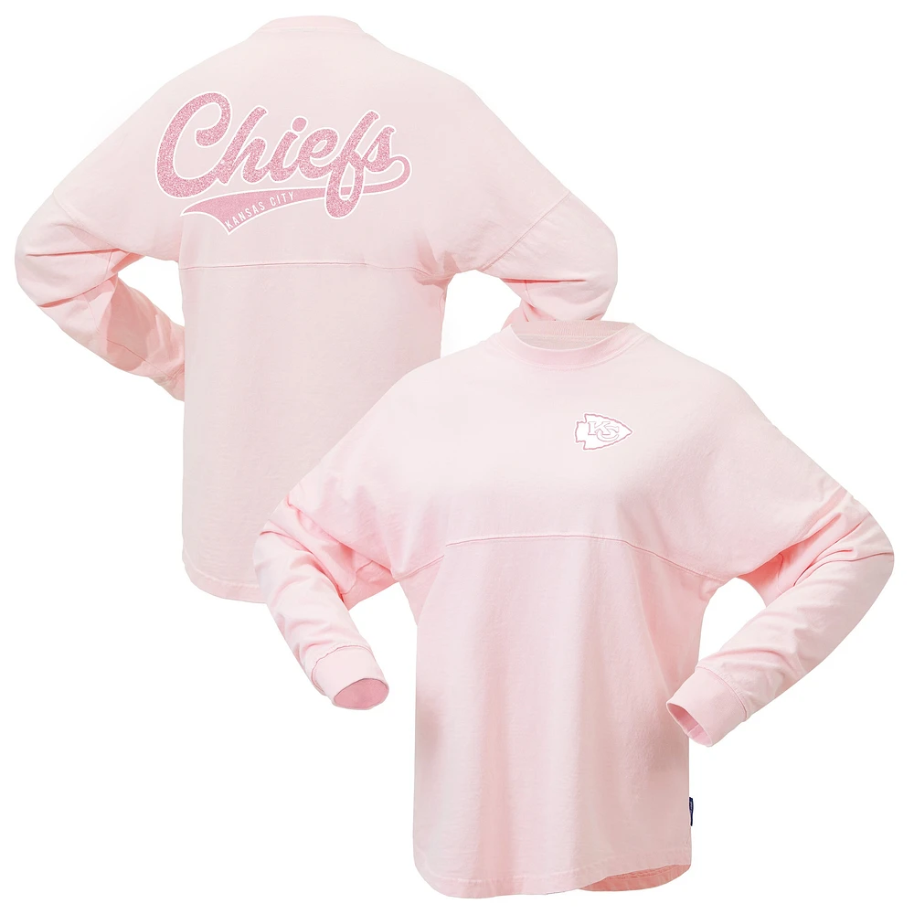 T-shirt rose Fanatics pour femmes des Chiefs de Kansas City Millennial Spirit en jersey