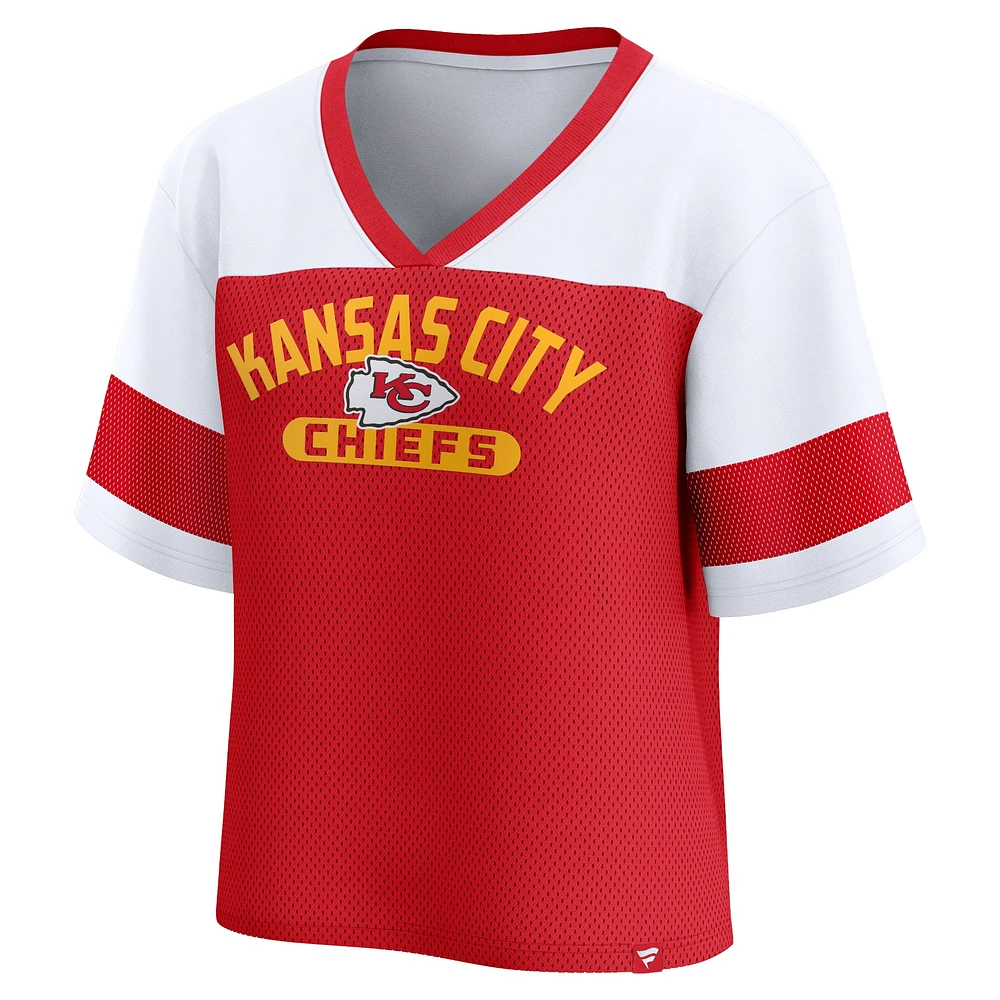 Women's Fanatics  Red/White Kansas City Chiefs Homeschool Jersey Poly V-Neck
Fashion Top