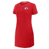 Women's Fanatics Red Kansas City Chiefs Ruched Drape T-Shirt Dress