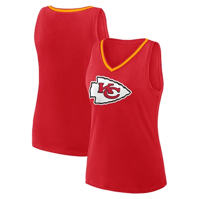 Women's Fanatics Red Kansas City Chiefs Stellar Win V-Neck Tank Top