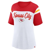 Haut court tendance blanc/rouge Kansas City Chiefs pour femmes Fanatics