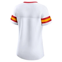 T-shirt à lacets blanc Fanatics pour femmes des Chiefs de Kansas City Sunday Best